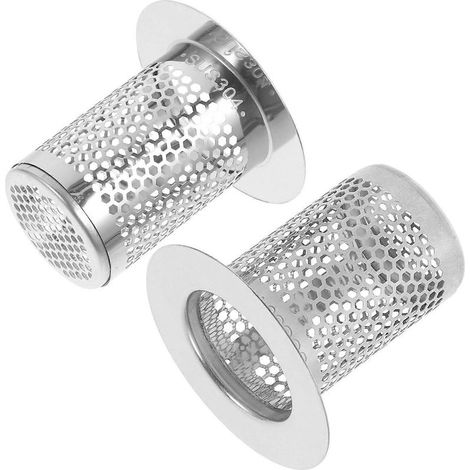 Set aus 2 Metall-Abflussfiltern für die Kanalisation, mit Sieb für Bodensiphon. (1/5)