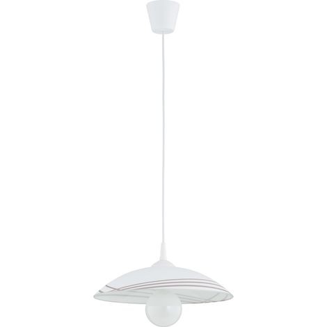 Suspension de cuisine blanche à abat-jour rayé 1 lumière E27 15 W TENSI Alfa (1/2)