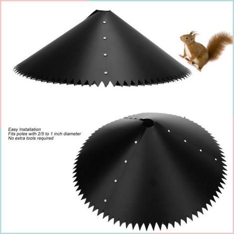 Déflecteur Écureuil - Protection PVC à Pointes 360° pour Mangeoires à Oiseaux Montées sur Poteau - Diamètre Poteau 10 à 25 mm - Lot de 3 (1/4)