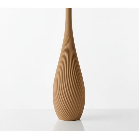 Vaso decorativo a forma di goccia a spirale, marrone, design moderno