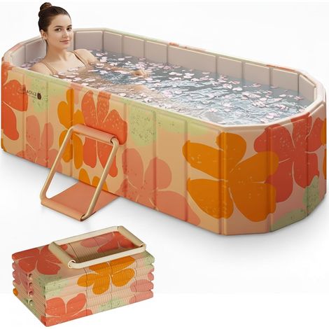 Baignoire portable pour adulte - Baignoire pliable non gonflable pour un confort et une détente ultimes - Baignoire à glace chaude pour l'intérieur ou l'extérieur (1/5)