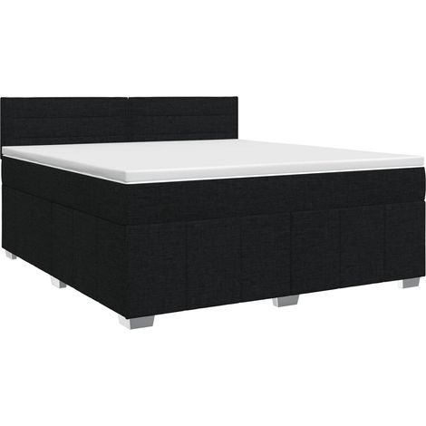 Maison Exclusive - Letto box spring con materasso Nero 180 x 200 cm Tessuto (1/5)