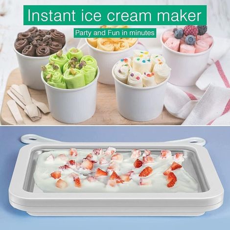 Gelatiera con spatole a doppia funzione per preparare gelati, sorbetti, yogurt gelato e gelato artigianale. (1/3)