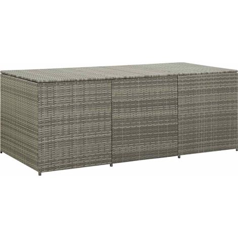 Caja de almacenaje de jardín ratán sintético gris 180x90x70 cm vidaXL