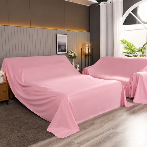 Housse anti-poussière rose pâte de haricot 3,5 x 4 m avec raccord adapté pour ensemble canapé 4 places et table basse 34 × 27 × 9 cm 1,45 kg – Livraison gratuite