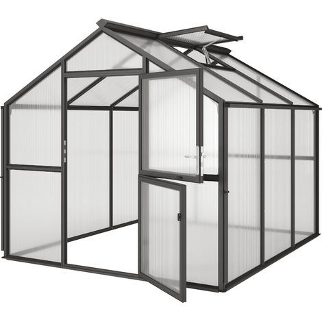 KGT Gewächshaus "Novum III", anthrazit-grau, 8,4 m², 10 mm HKP
