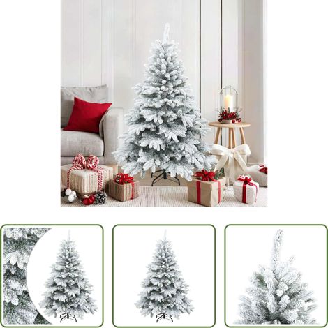 Weihnachtsbaum - Künstlicher Scharnier-Weihnachtsbaum schneebedeckt Weiß 150 cm (1/5)