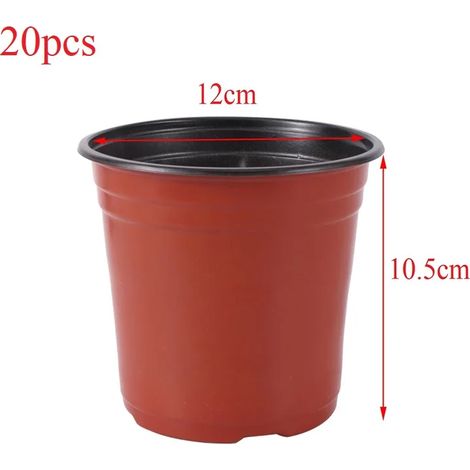 (12 cm - 20 pièces) Pot de fleurs en plastique, bac de culture résistant aux chutes, pour plantes de jardin, pépinière, pot de rempotage E2 (1/4)