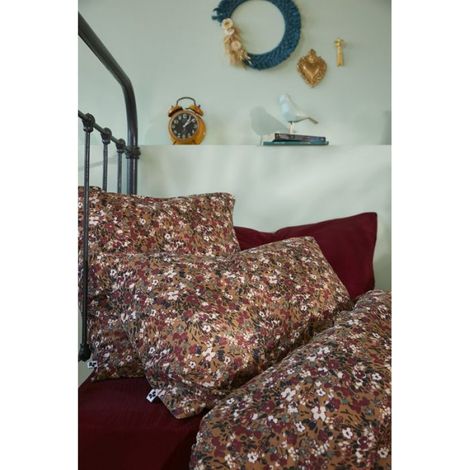 Taie d'oreiller gaze de coton 60 x 60 cm Capucine camel (1/3)