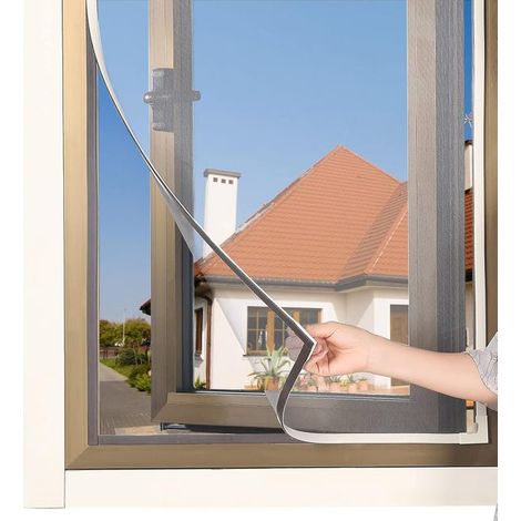 Magnetic mosquito net, adjustable canvas, 120 x 120 cm, white frame and canvas. (1/5)