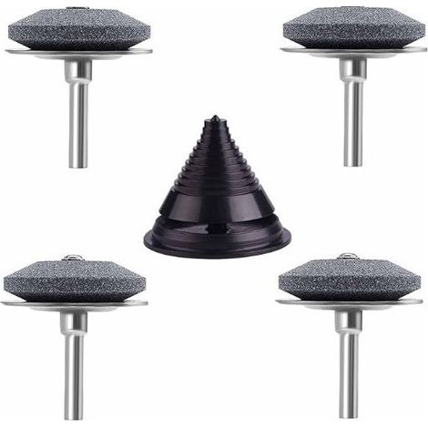 Kit d'affûtage 4 pièces pour tondeuses à gazon, accessoires universels pour l'affûtage des lames, incluant 1 kit d'équilibrage de lame (1/5)
