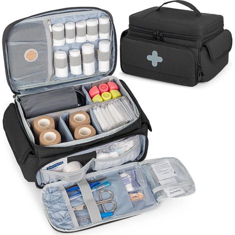 Petit Sac de Rangement Médical Organisateur pour Médicaments, Noir (1/5)