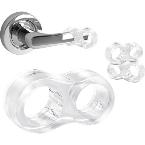 Butées de porte 10 Pièces PVC, Poignée et Bumper de Porte en Silicone Anti-Poignée De Porte Protection (Transparent) (1/5)