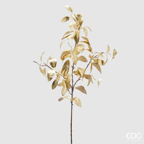 EDG Enzo De Gasperi Ulivo Metal Bell Ramo Natale H 86 Cm Gold