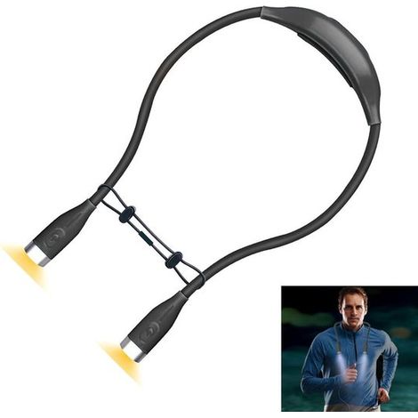 Lampada da lettura a LED da collo, luce notturna, ricaricabile, adatta per leggere, lavorare a maglia, all'uncinetto, cucire, campeggio e riparazioni. (1/5)