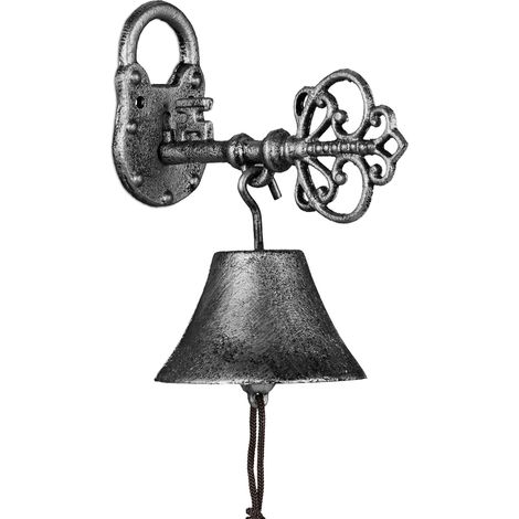 Timbre de puerta en hierro fundido "Llave" plata