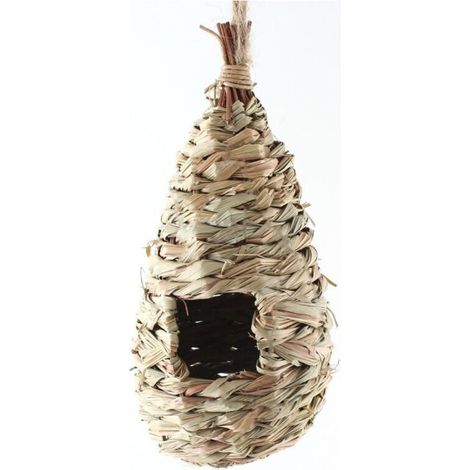 Nid Suspendu En Herbe Naturelle Avec Crochet Pour Oiseaux Rongeurs Hamsters
