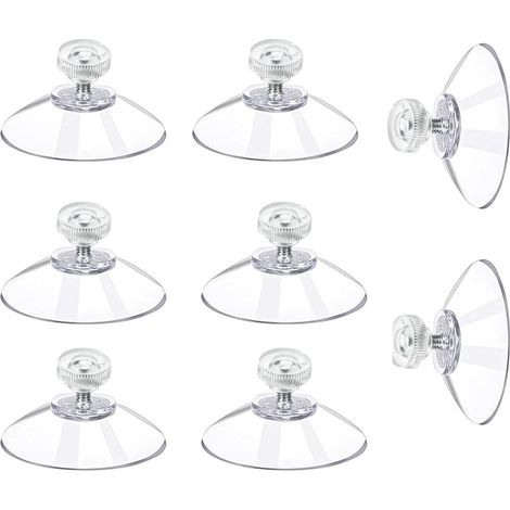 30 Pièces Ventouses de Fixation Transparentes Ø 41 mm, en Plastique PVC avec Filetage et Écrous Moletés,Ventouses à Visser sans Perçage pour Fenêtre, Voiture et Suspension, (1/5)