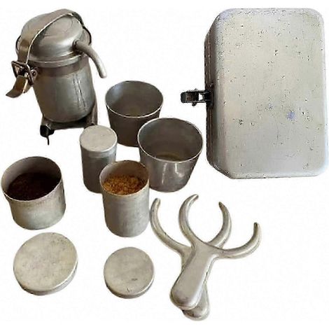 Kit de Café Camping Vintage, Ensemble Expresso Portatif pour Voyage en Plein Air (1/5)