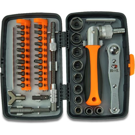 Tournevis à Cliquet de Précision - Ensemble de 38 Pièces - Bits en CRV avec Clé Universelle - Outils de Réparation (1/5)