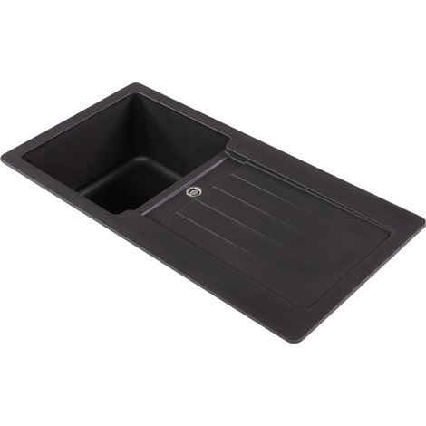 Küchenspüle Einbauspüle Granit Spülbecken Spüle 86 x 43 Schwarz Respekta Atlanta (1/5)