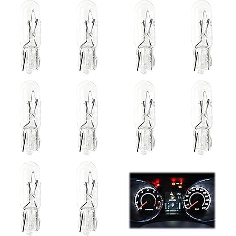 12V T5 1.2W LED Incandescent,ampoule tableau de bord Blanc pour Voiture Indicateur Compteur Intérieur Auto Moto Camion (1/5)