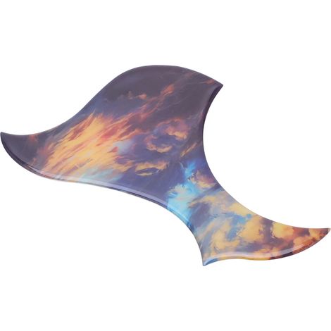 Plaque protectrice adhésive brillante pour guitare acoustique, anti-rayures design vague épaisse. (1/5)