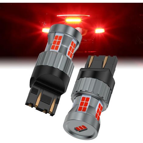 7443 Ampoules LED 23W 12V Super Lumineuses Rouge Sans Erreur Anti Hyper Flash Feu de Freinage Feu de Queue Feu de Stop, 2 Pièces (1/5)