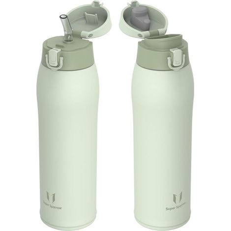 Trinkflasche Edelstahl BPAfrei Auslaufsicher 350ml 950 ml M- Hellgrün (1/5)