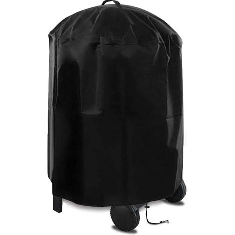 Housse pour barbecue, housse pour barbecue à bouilloire, imperméable, respirante, en tissu Oxford, housse de protection - Noir (1/5)