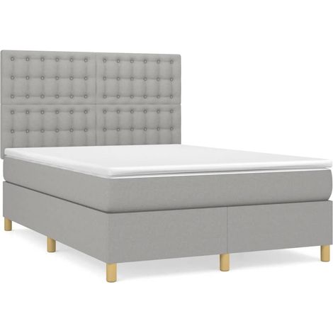 Maison Exclusive - Cama box spring con colchón tela gris claro 14 (1/5)