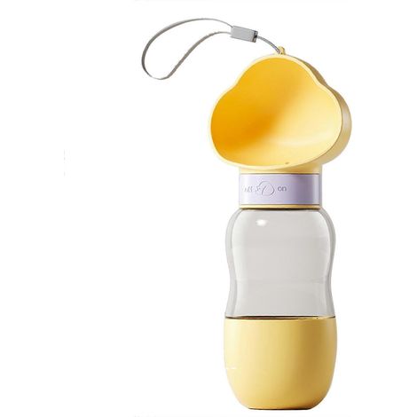 Niedliche, transparente, tragbare Hunde-Trinkflasche mit Napf für die Flüssigkeitszufuhr Ihres Hundes, 350 ml x 200 ml (1/5)