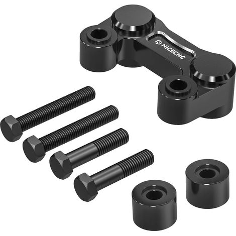 Lenkererhöhung Pull Back Platte, verbessert den Komfort, kompatibel mit Harley-Modellen, schwarz (1/2)
