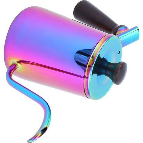 Bouilloire à café 700 ml en acier inoxydable 304 avec bec verseur en col de cygne et poignée en bois. Bec long – Coloris (1/5)