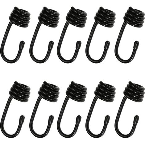 Crochet de corde en spirale, 10 pièces, crochet de corde en métal absorbant les chocs, crochet de fil en spirale recouvert de plastique pour cordon élastique, rallonge (1/5)