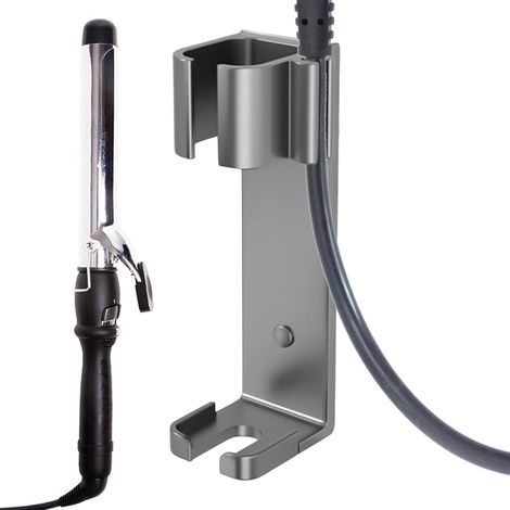 Porte-Fer À Lisser Râtelier mural sans perçage en d'aluminium  Support organisateur pour outils chauffants Pour Femmes Maison Hôtel Coiffeur Coiffure Soins De Beauté Coiffeuse (1/5)