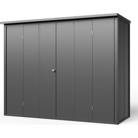 GFP Primeyard Armario exterior metálicos 228x84x181 cm Caseta de jardín antracita incl. suelo (1/5)