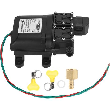 Hochdruck-Hochleistungs-Membranpumpe, 12 V, 120 W, 8 l, Doppelkern mit Kupferanschluss (1/5)