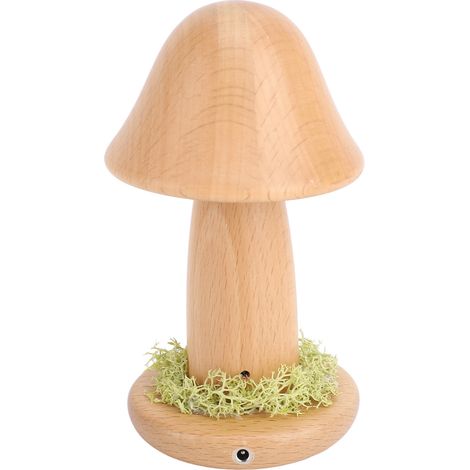 Lampe champignon Rechargeable en continu, 3 températures de couleur, sans fil, en bois massif, rotatif à 150 °, LED, chevet pour la maison (1/5)