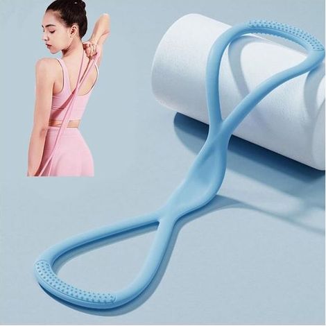 Bande de résistance en forme de 8 avec poignées - 25 lbs - Élastique - Pour maison, yoga et salle de sport - Unisexe (1/5)