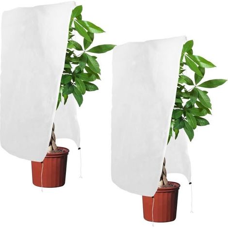 Wintervlies für Außenpflanzen - 2er Pack - Weiß - 120 x 80 cm - Frostschutz