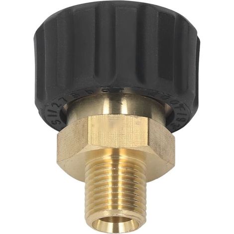 Adaptador para hidrolavadora de alta presión en latón y caucho, conector de manguera antipresión G1/4 a M22 x 1,5 mm, rosca de manguera para reemplazo de 5000 PSI (macho a Crezuo).-Crezuo