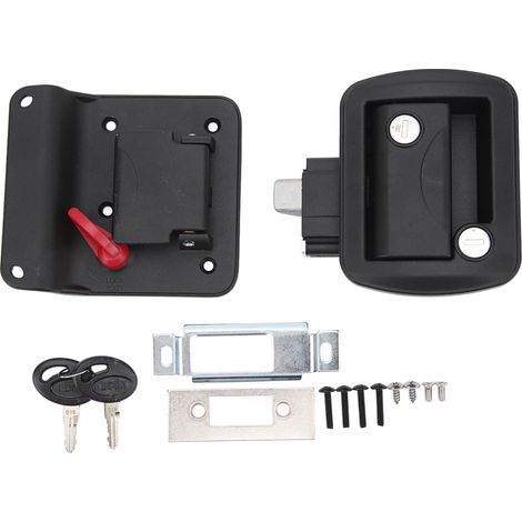 Verrou de porte VR IP67 étanche haute résistance noir poignée entrée pour camping-car caravane (1/5)