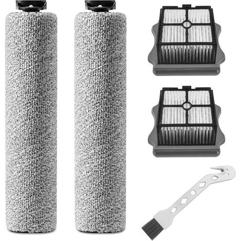 (Grigio) Rullo spazzola di ricambio compatibile con Tineco iFloor 3/Floor ONE S3 – 2 rulli spazzola + 2 filtri HEPA + 1 spazzola per la pulizia (1/5)