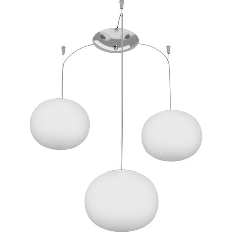 Sospensione Contemp Decentratori Soft Metallo Cromo Vetro Opaco 3 Luci E14 (1/3)