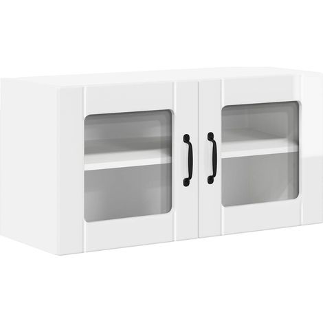 Maison Exclusive - Mobile in vetro da parete LUCCA Bianco Lucido 80 x 31 x 40 cm