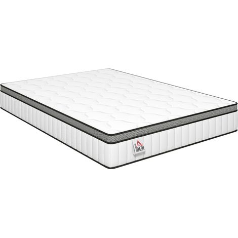 Matelas 140 x 190 cm, 20cm d'épaisseur, matelas à ressorts ensachés 7 zones mousse à mémoire forme au gel rafraîchissant (1/5)