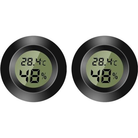 Digitales Innenthermometer – Mini-Hygrometer – Digitales LCD-Display – Für den Innen- und Außenbereich – Feuchtigkeitsmesser für Luftbefeuchter, Keller und Babyzimmer – Fahrenheit oder Celsius (2 Stüc