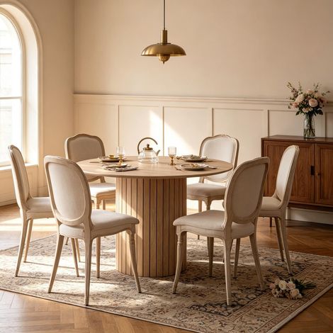 Speisetisch im Minimalistischen Look,Funktionaler Runder Tisch,Rundtisch,Runder Esstisch(nur mit Esstisch) (1/5)