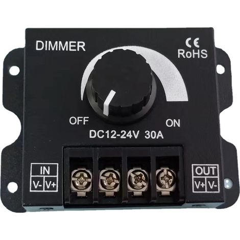 Interrupteur à bouton-poussoir pour variateur de LED, dispositif de contrôle de la luminosité des bandes LED monochromes, 12-24 V CC, 30 A